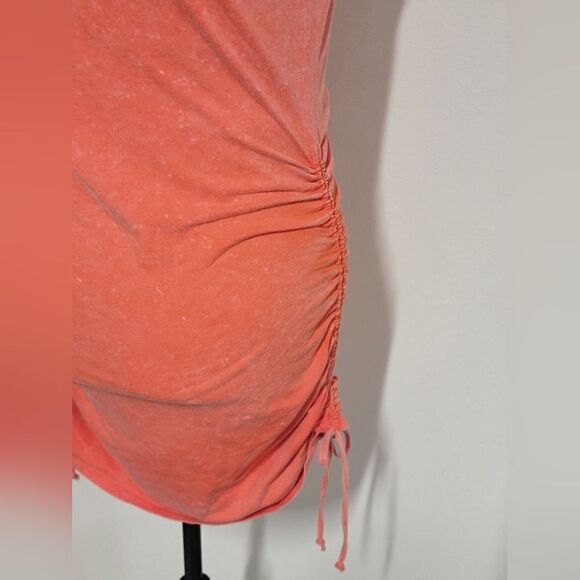 Victoria’s Secret PINK Adjustable Ruched Side Tank Dress Orange Mini Size XL - Picture 5 of 11